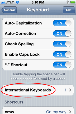 iPhone Keyboard Settings