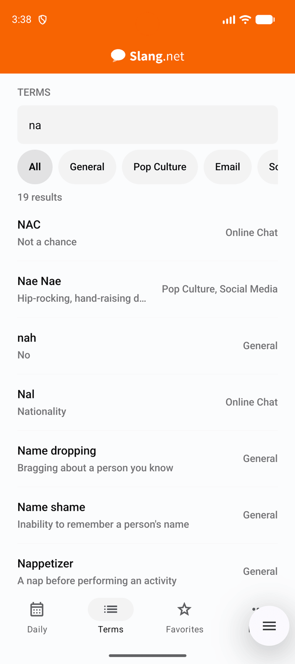 Search and Browse Slang