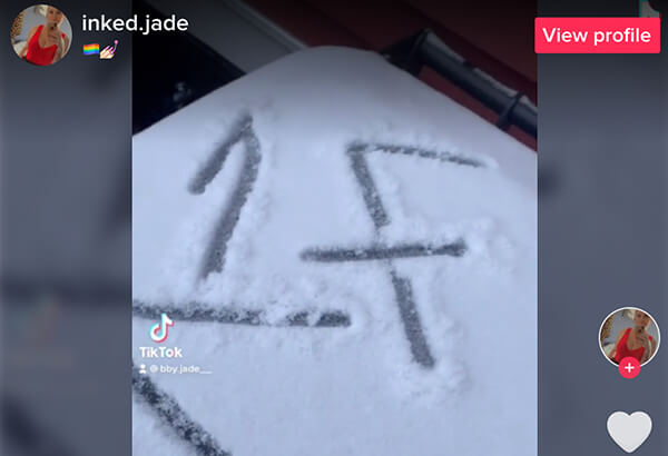1F written in the snow