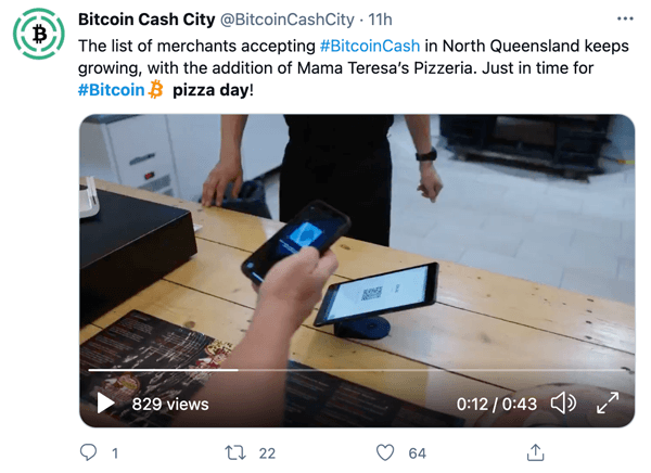 A Twitter user excited about Bitcoin Pizza Day