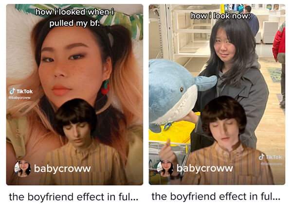 Boyfriend effect TikTok post