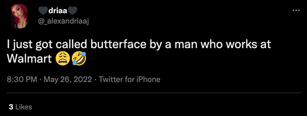 Butterface tweet