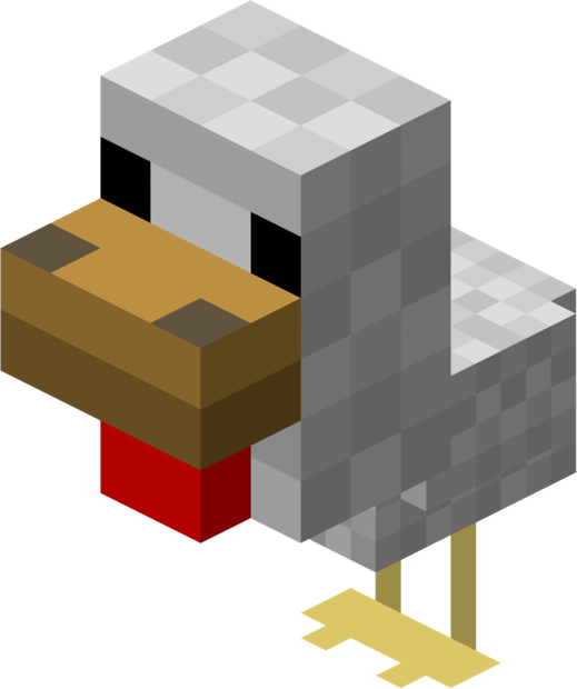 A chicken in Minecraft