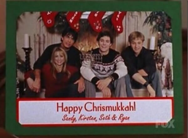 The Cohens from The O.C. celebrating Chrismukkah