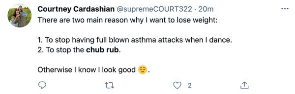 A Twitter user looking to combat chub rub