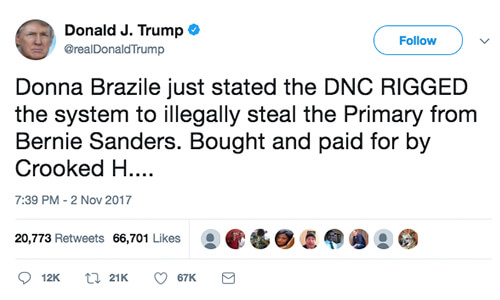 Trump's tweet about Crooked H