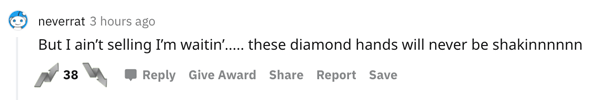 A diamond-handed Redditor