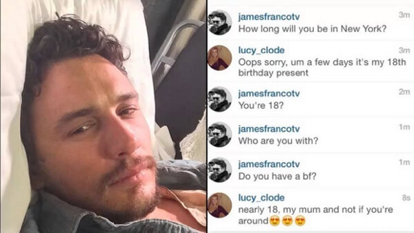 Just James Franco being a DM creeper