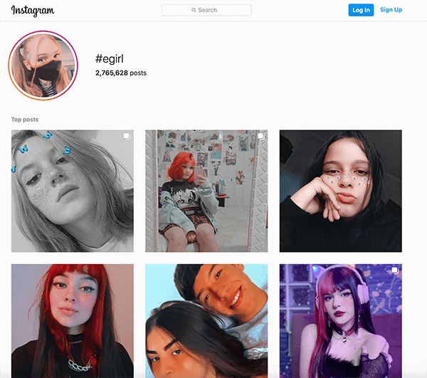 A sampling of Instagram's egirls