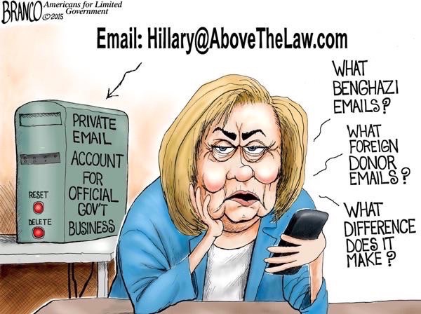 Political cartoon criticizing Hillary Clinton