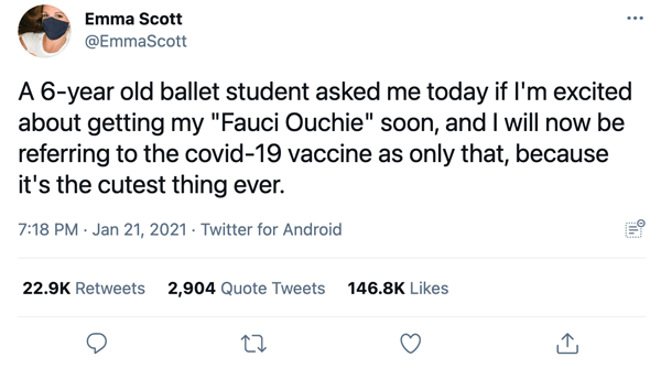 One of the original uses of Fauci Ouchie