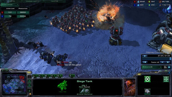 A player typing &quot;gg&quot; before surrendering a match in StarCraft 2