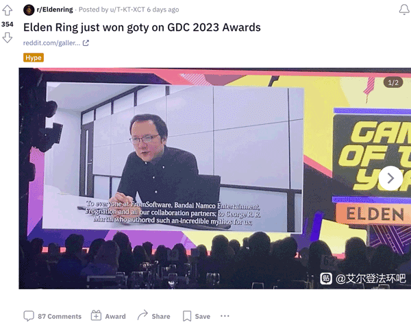 Elden Ring won many GotY awards