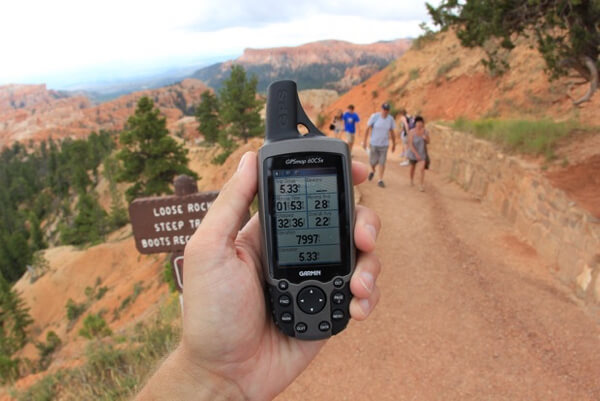 A GPS device used on a hike
