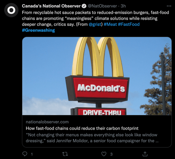 Fast-food chains in particular are often called out for greenwashing