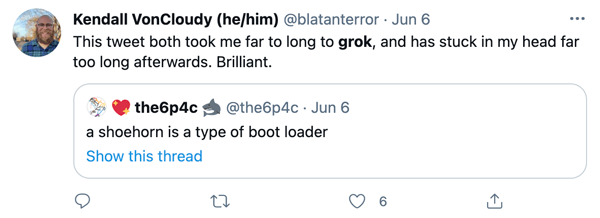 A use of grok on Twitter