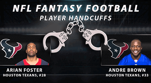 Andre Brown handcuff for Arian Foster