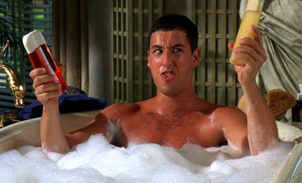 Billy Madison playing in the bath tub