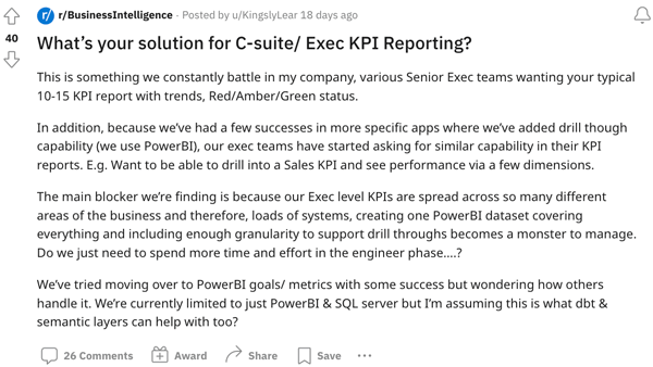 Executives often love analyzing KPIs