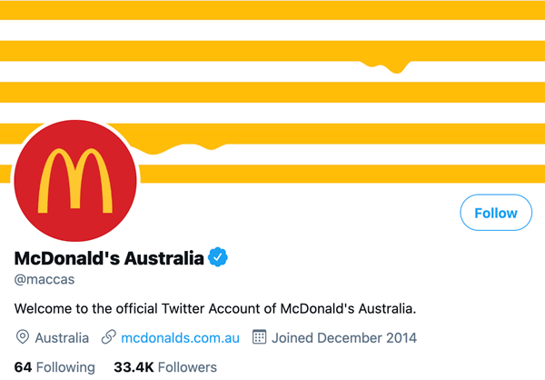 The official @maccas Twitter account