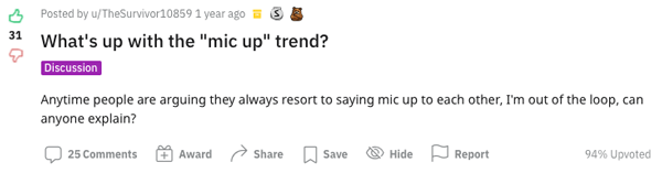 A Roblox player wondering what &quot;mic up&quot; means