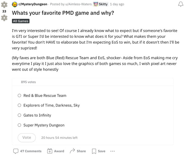 A player discussing PMD on Reddit