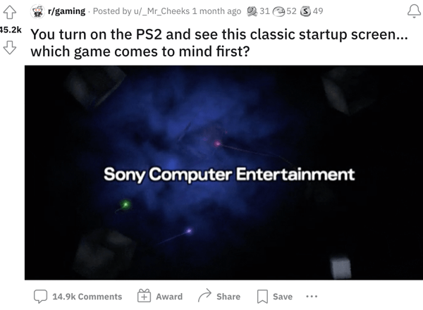 A Redditor waxing nostalgic for the PS2