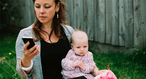 A mom guilty of secondhand screen time