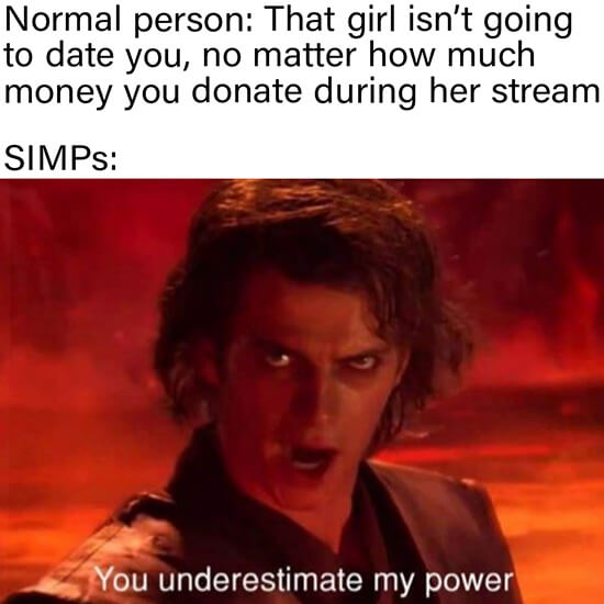 Simping Anakin Skywalker meme