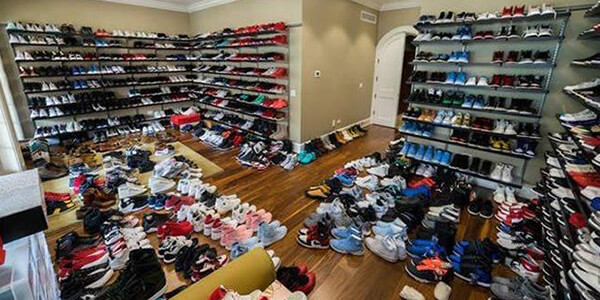 A sneakerhead's closet