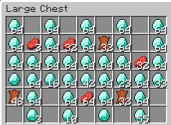 Stacks of items in a large chest