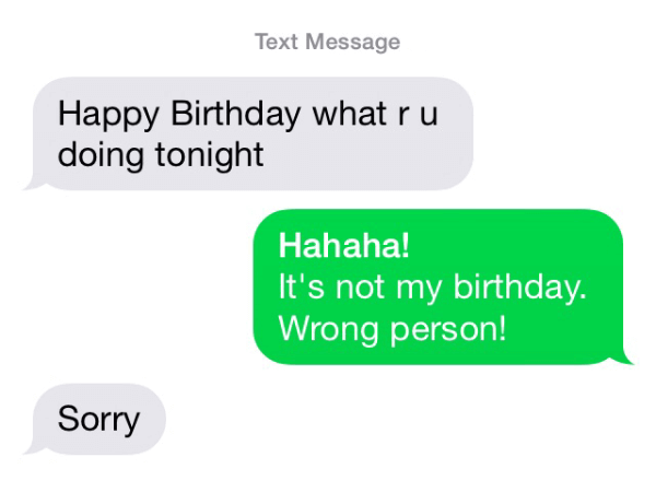 Oops, I texted the wrong number