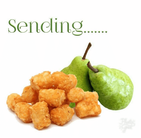 A meme version of tots and pears