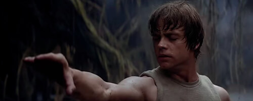 Luke using the Force