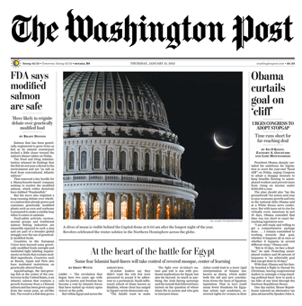 Front page of WaPo print