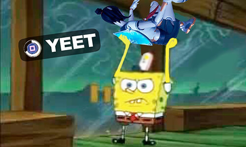 SpongeBob Fortnite yeet meme