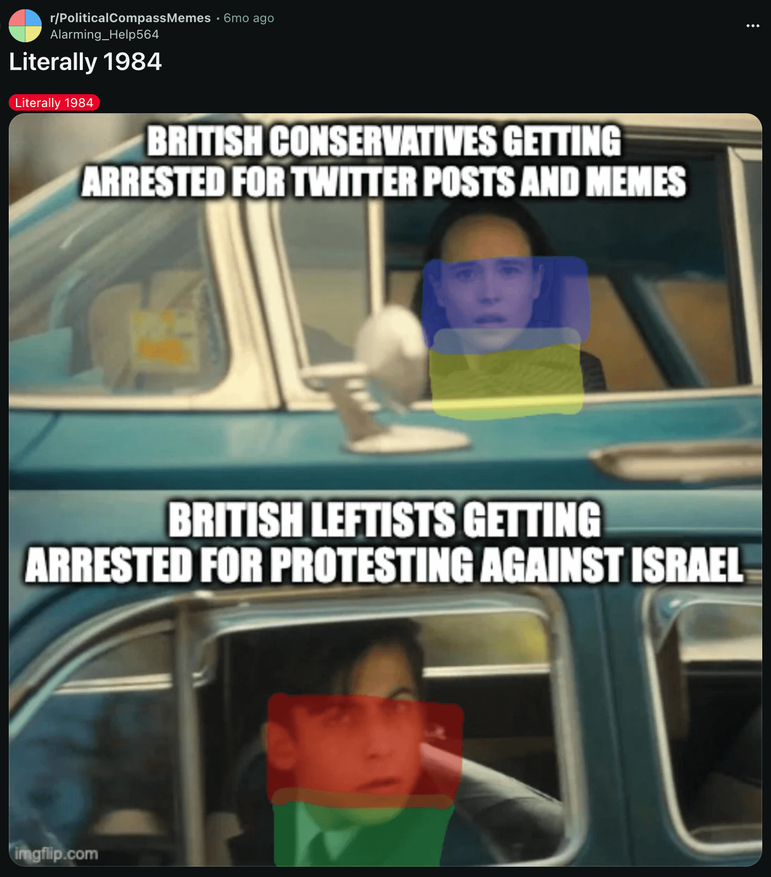 A "Literally 1984" Reddit post