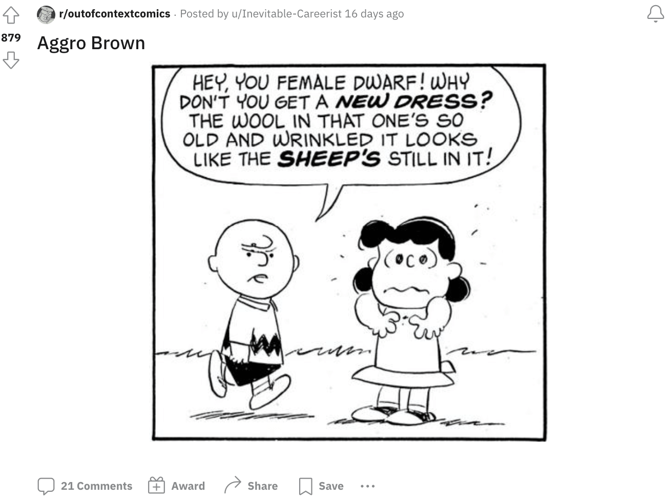 Charlie Brown going full aggro