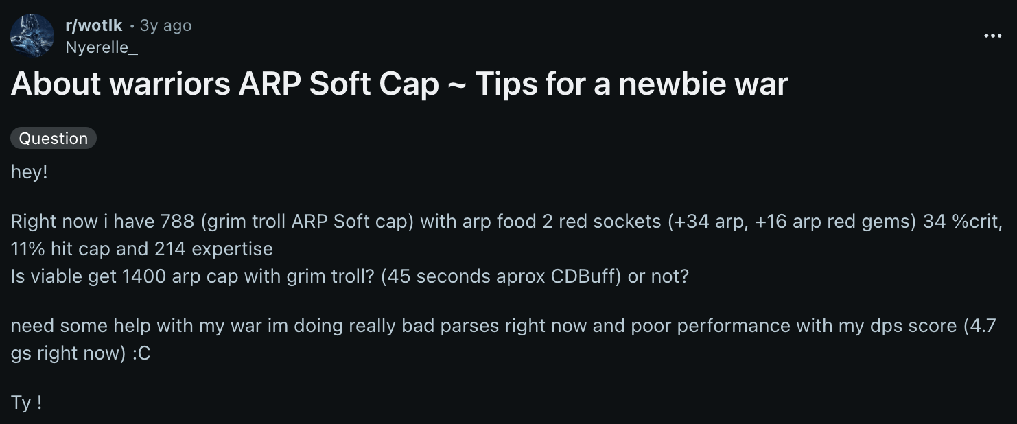 Arp Reddit post