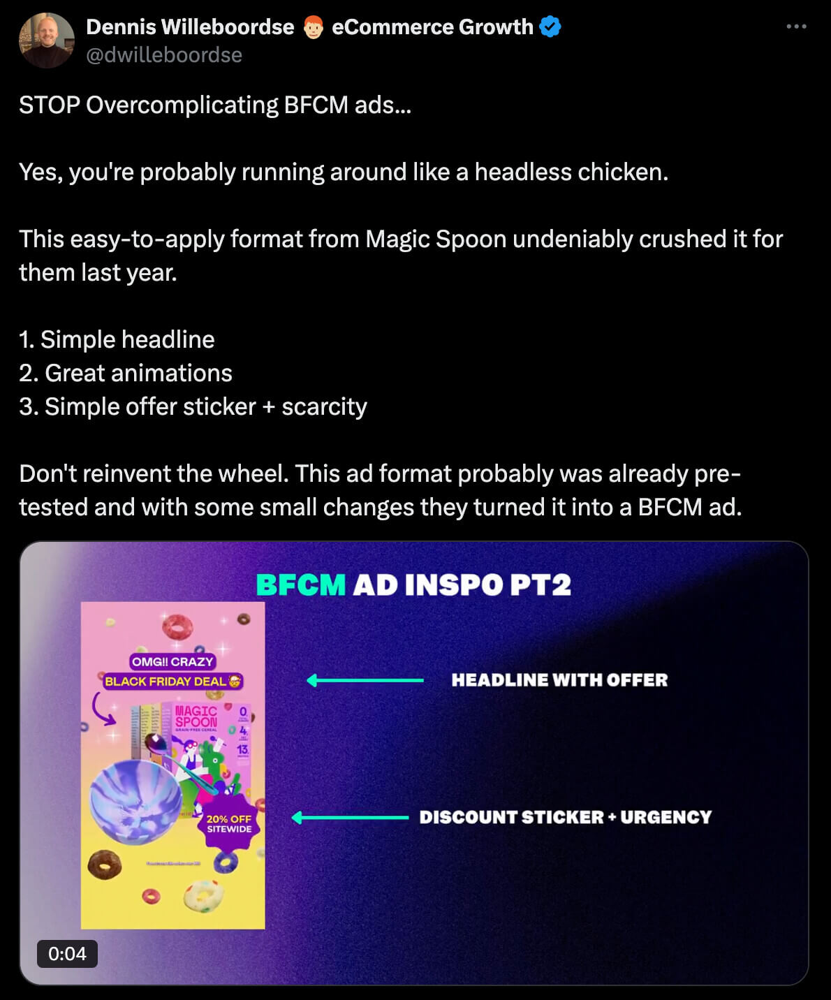 A BFCM guide posted on X