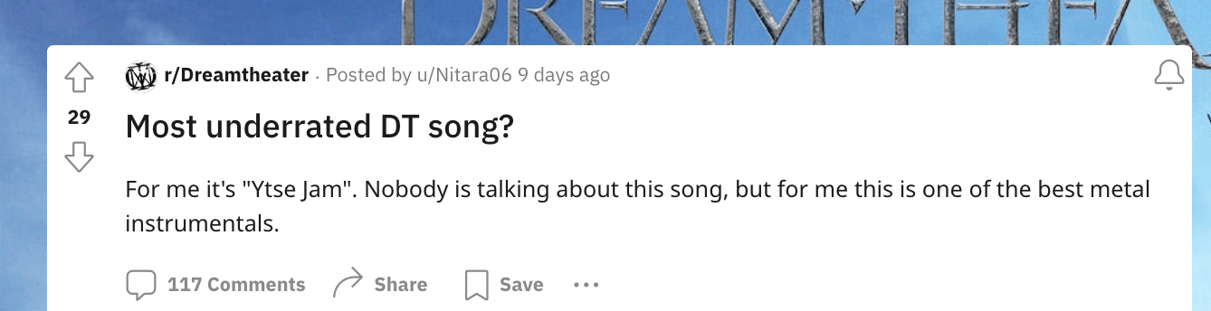 A DT fan asking about the band's most underrated song