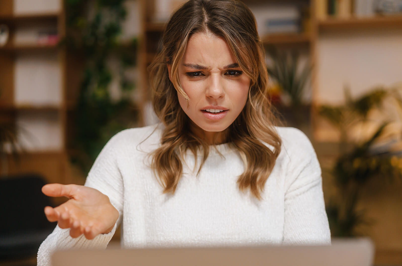 This woman is confused by what she just read