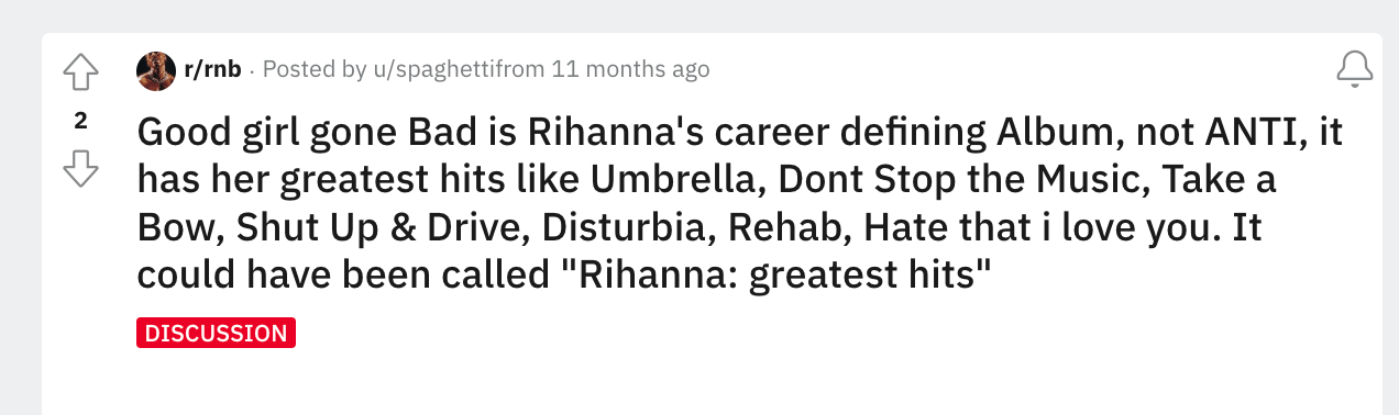 One Redditor's take on Rihanna's GGGB
