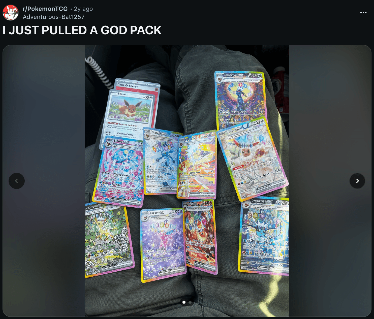 Redditor pulling a god pack