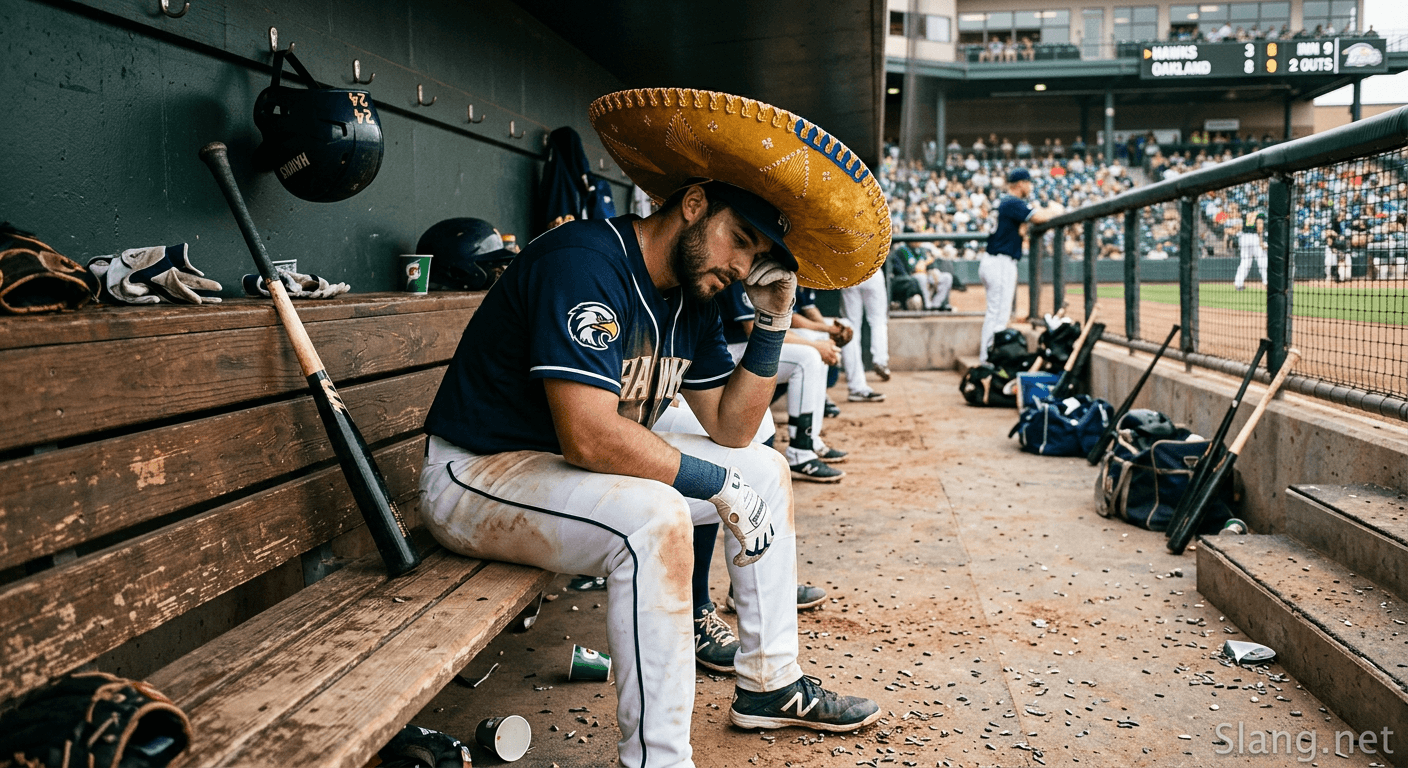 A dejected player after striking out 4 times