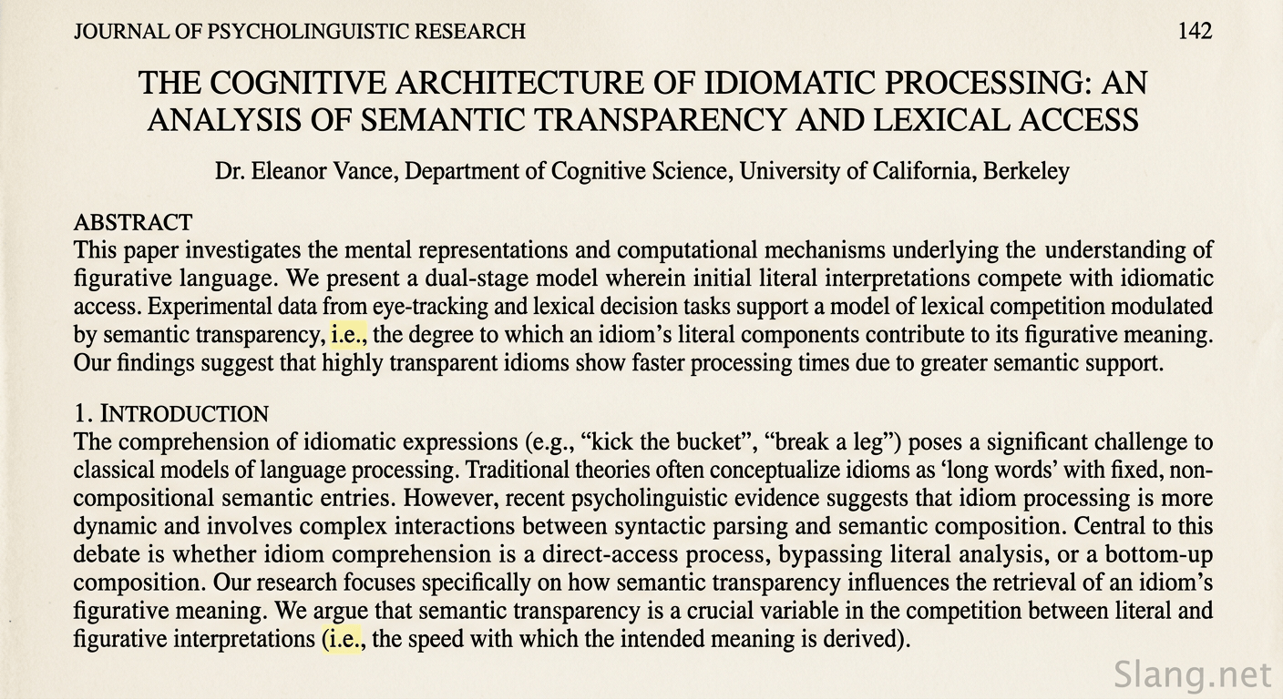 Academic paper using the IE acronym