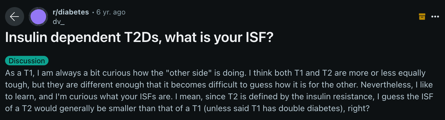 ISF-related post on Reddit