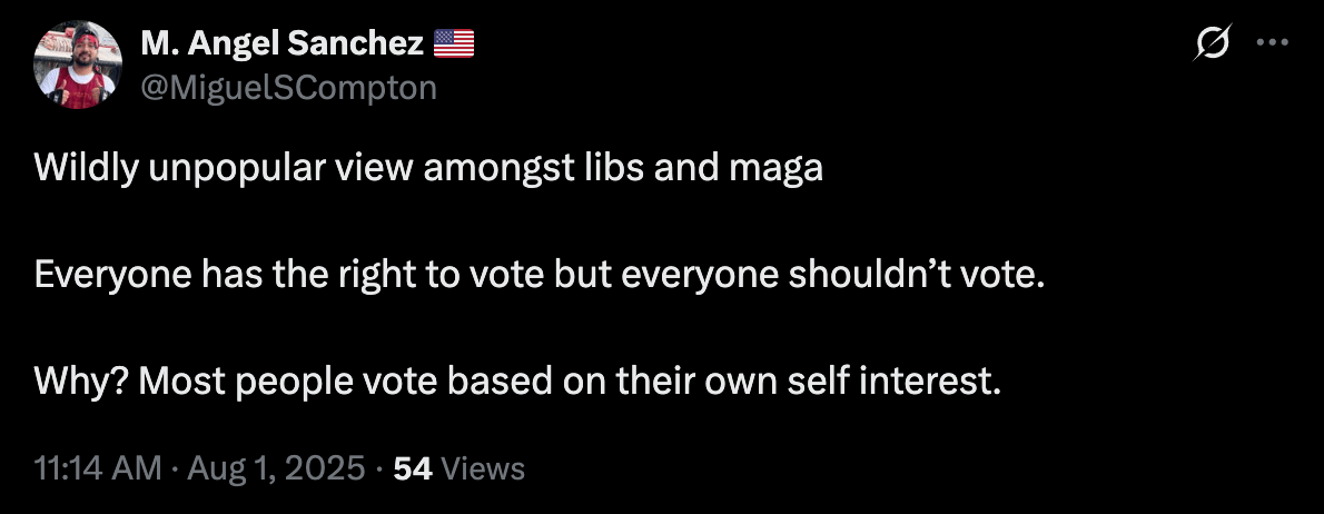 X post about libs and MAGA