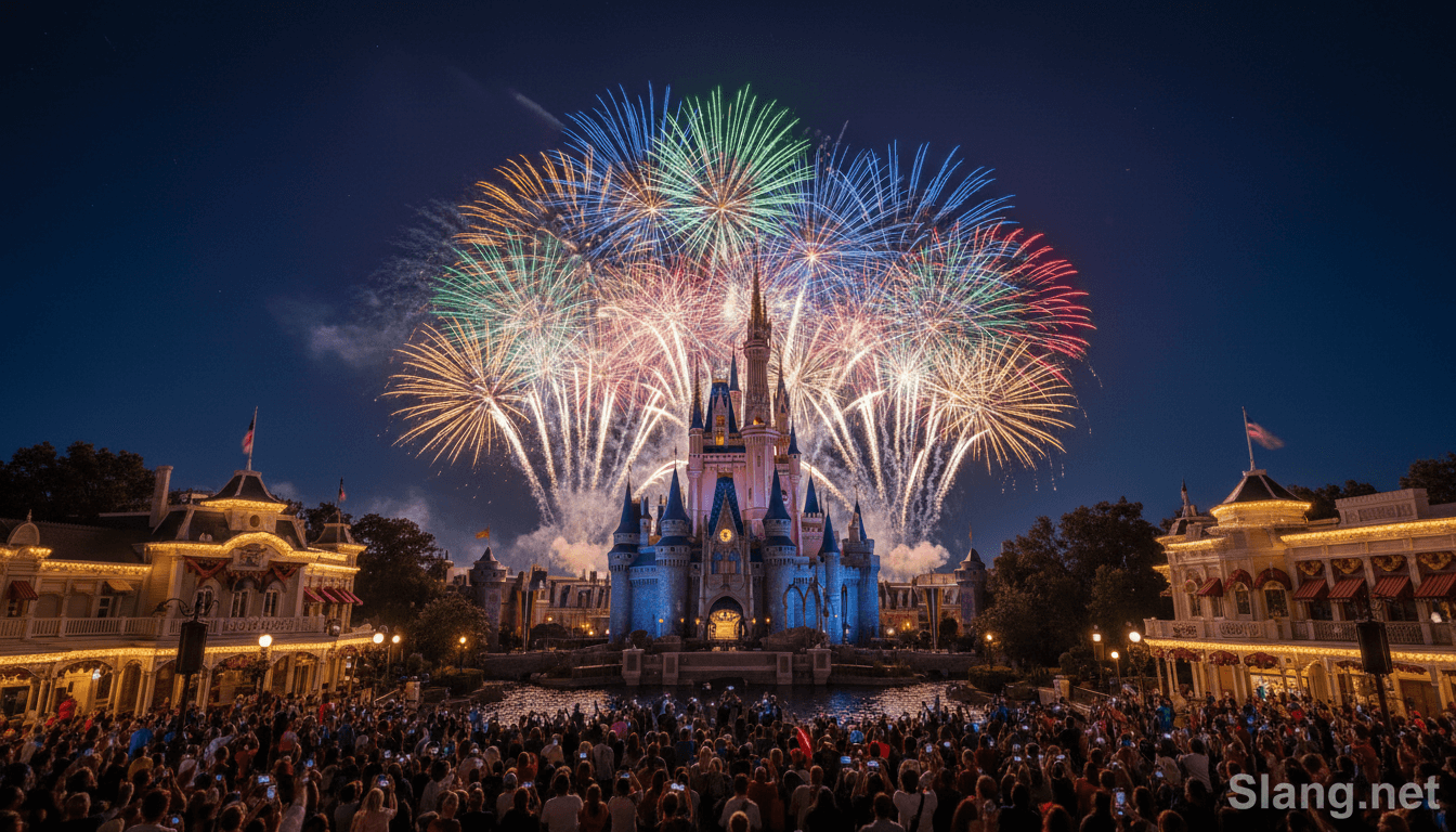 MK with fireworks on display