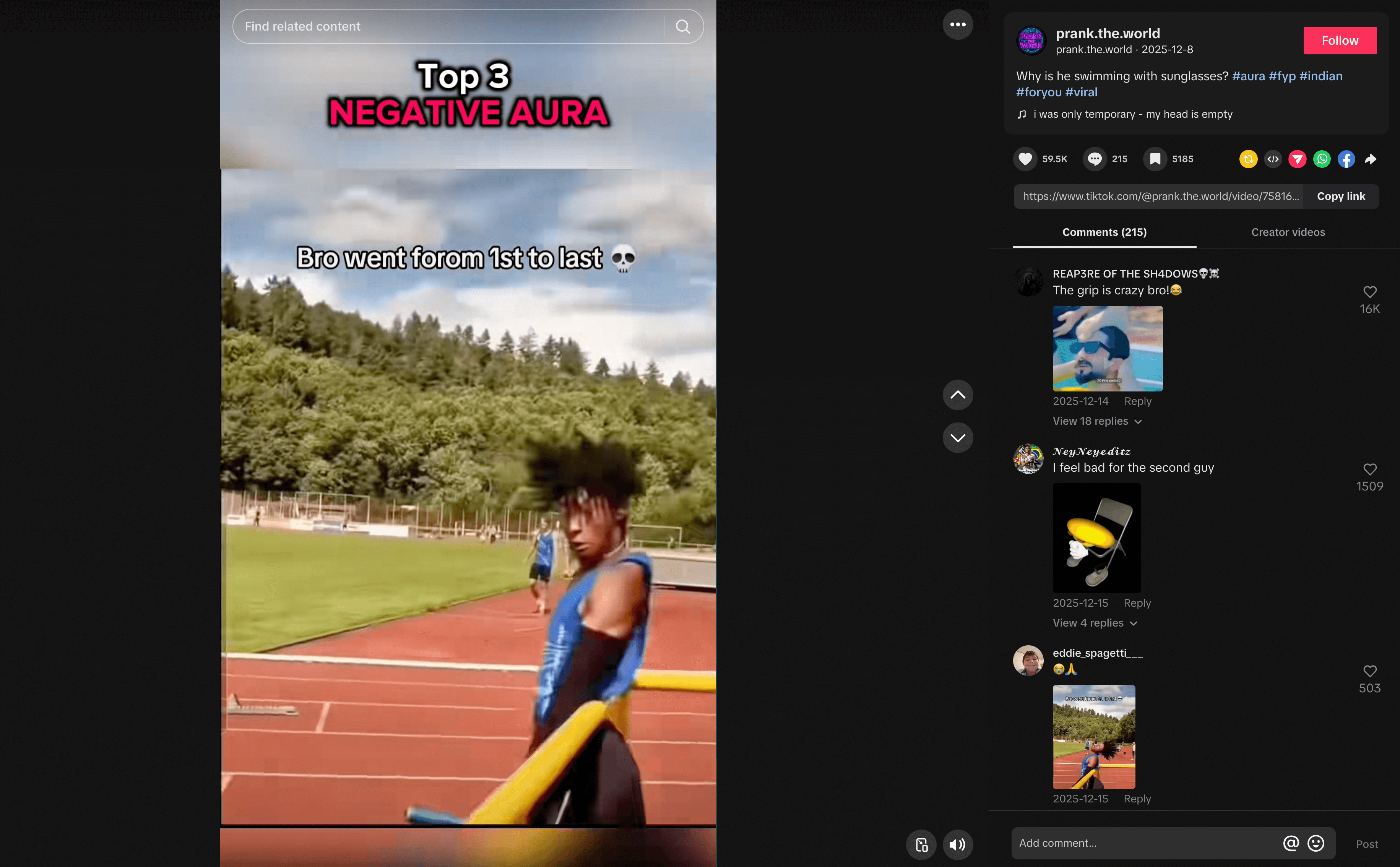 Negative aura moments on TikTok